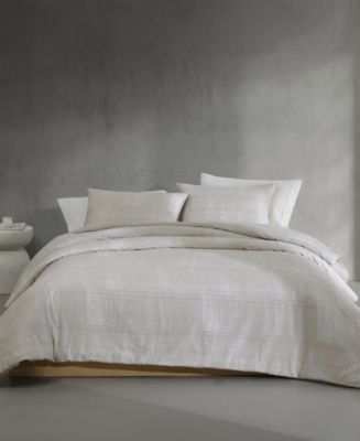 Calvin Klein Textural Rib Cotton Sateen 3-Pc. Comforter Set, King - Macy's