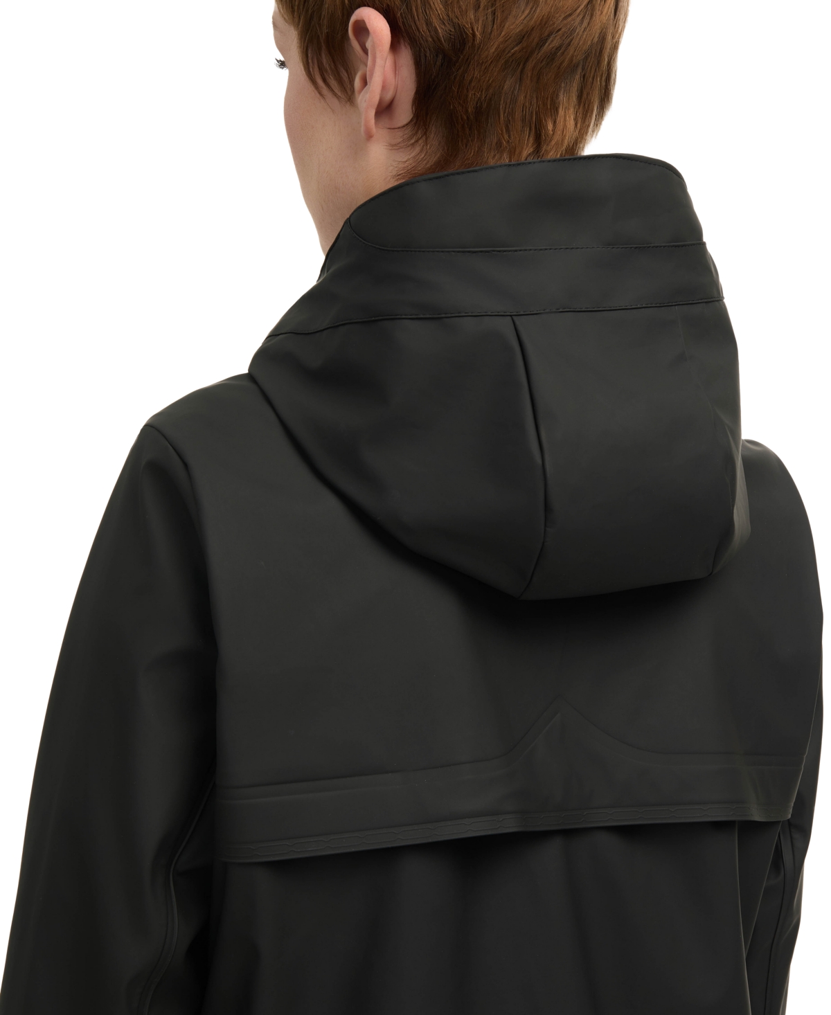 Hunter Short Rubberized Waterproof Rain Jacket In Black
