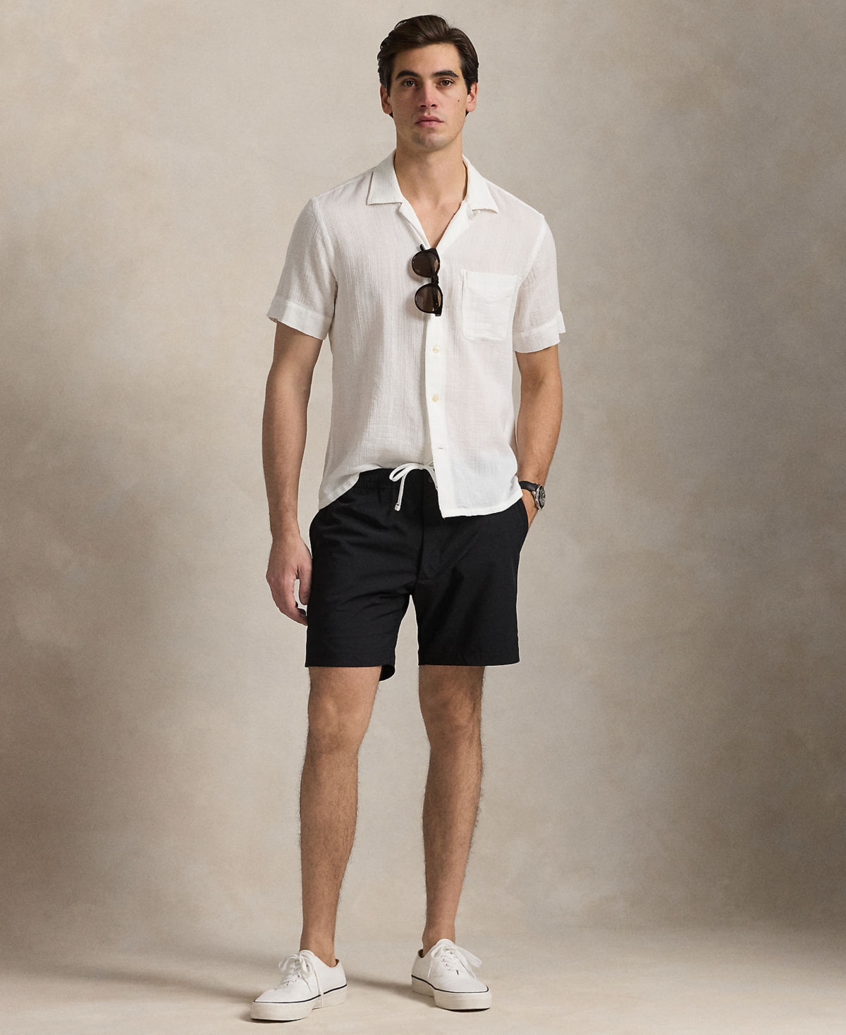 Polo Ralph Lauren Men's 6" Polo Prepster Swim Trunks In Black