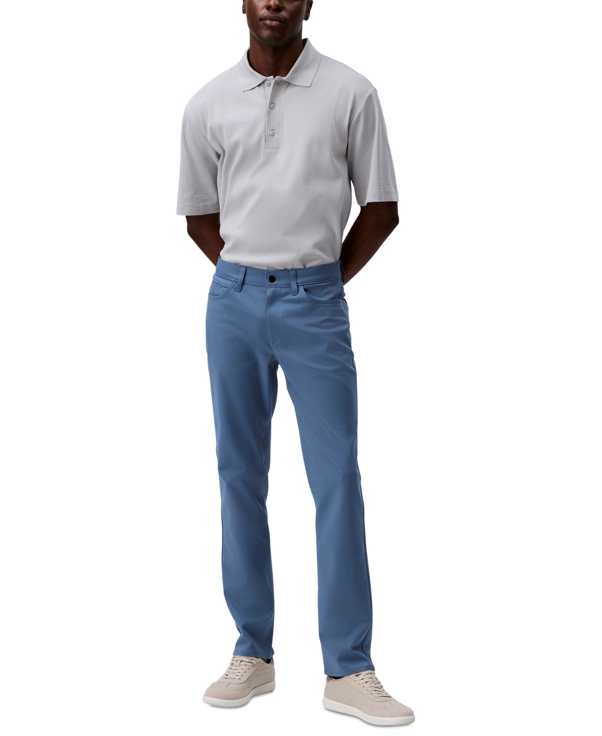 Calvin Klein Men's Ck Move 365 Slim-fit Performance Stretch Pants In Bluefin