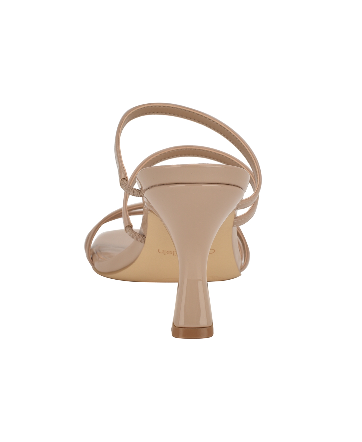 Calvin Klein Women's Jayla Strappy Tapered Heel Sandals In Light Natural Patent