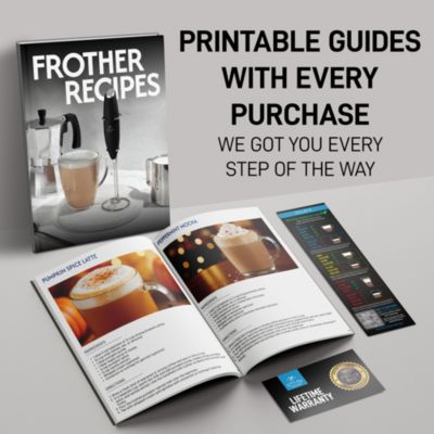 FrothMate Powerful Portable & Compact Milk Frother - No Stand Electric Whisk