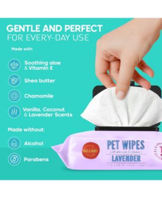 Paws & Bones Pet Wipes for Dogs and Cats in 3-Pack,  Grooming Wipes for Butt, Paw, Fur, Eyes, Ears, Face