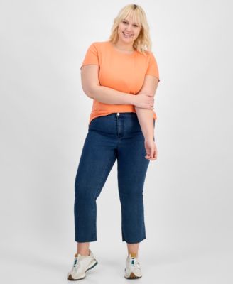 Plus Size Basic Crewneck Short-Sleeve T-Shirt