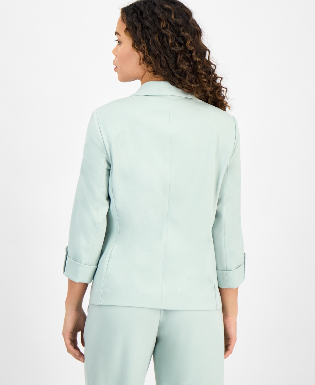 AK ANNE KLEIN PETITE COOL CREPE SINGLE BUTTON JACKET 