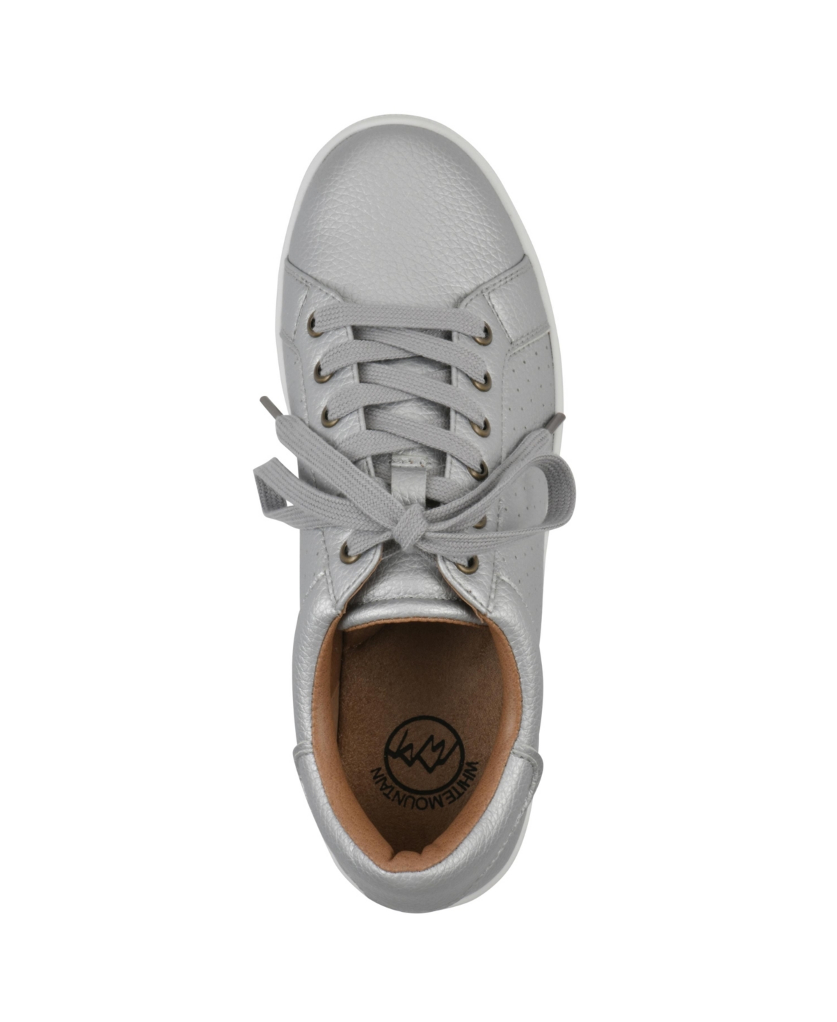 White Mountain Women's Uniform Lace-up Sneakers In Silver Smooth