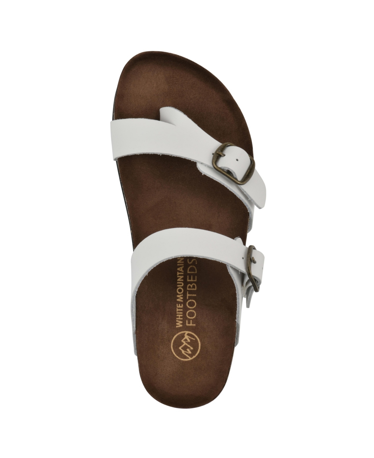 White Mountain Women's Grams Round Toe Flat Sandals In White Leather