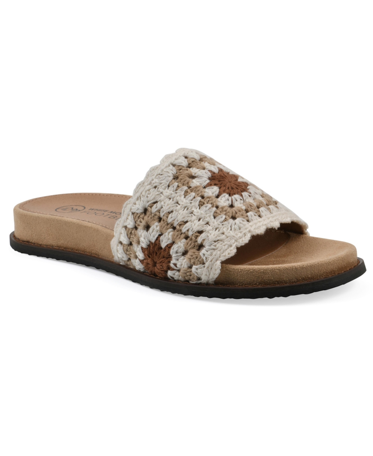 White Mountain Women's Maxim Round Toe Flat Sandals In Cream Multi Fabric
