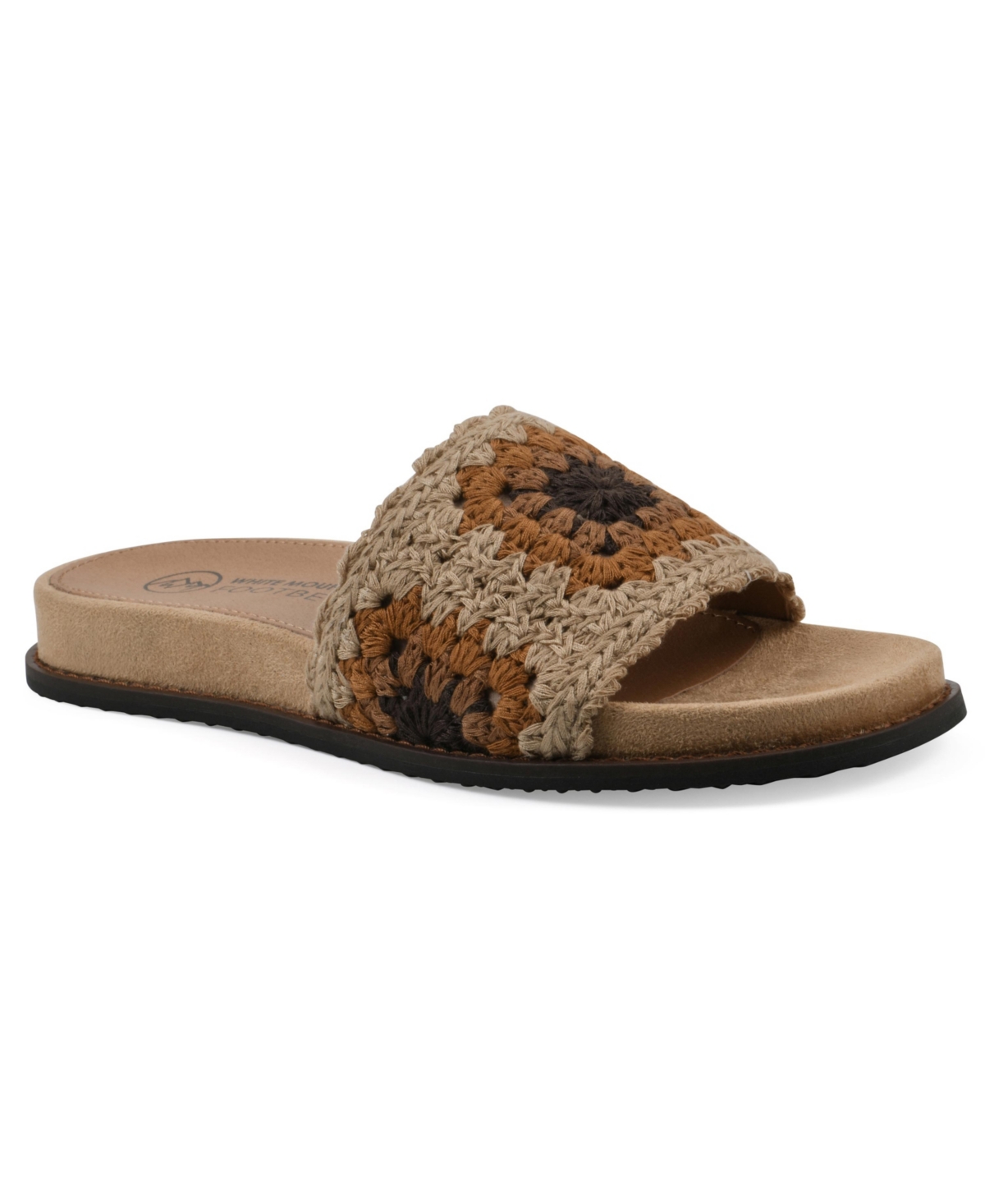 White Mountain Women's Maxim Round Toe Flat Sandals In Tan Multi Fabric