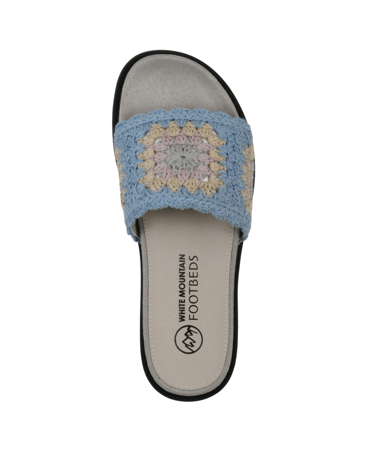 White Mountain Women's Maxim Round Toe Flat Sandals In Dusty Teal Lavender Multi Fabric