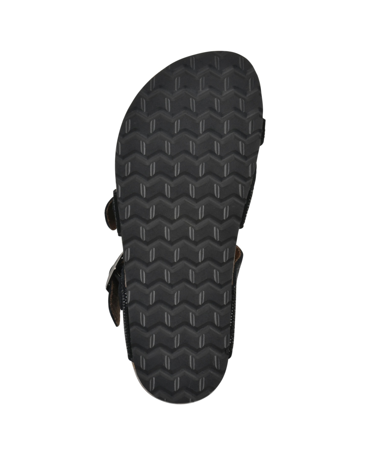 White Mountain Women's Grays Round Toe Flat Sandals In Black Suede