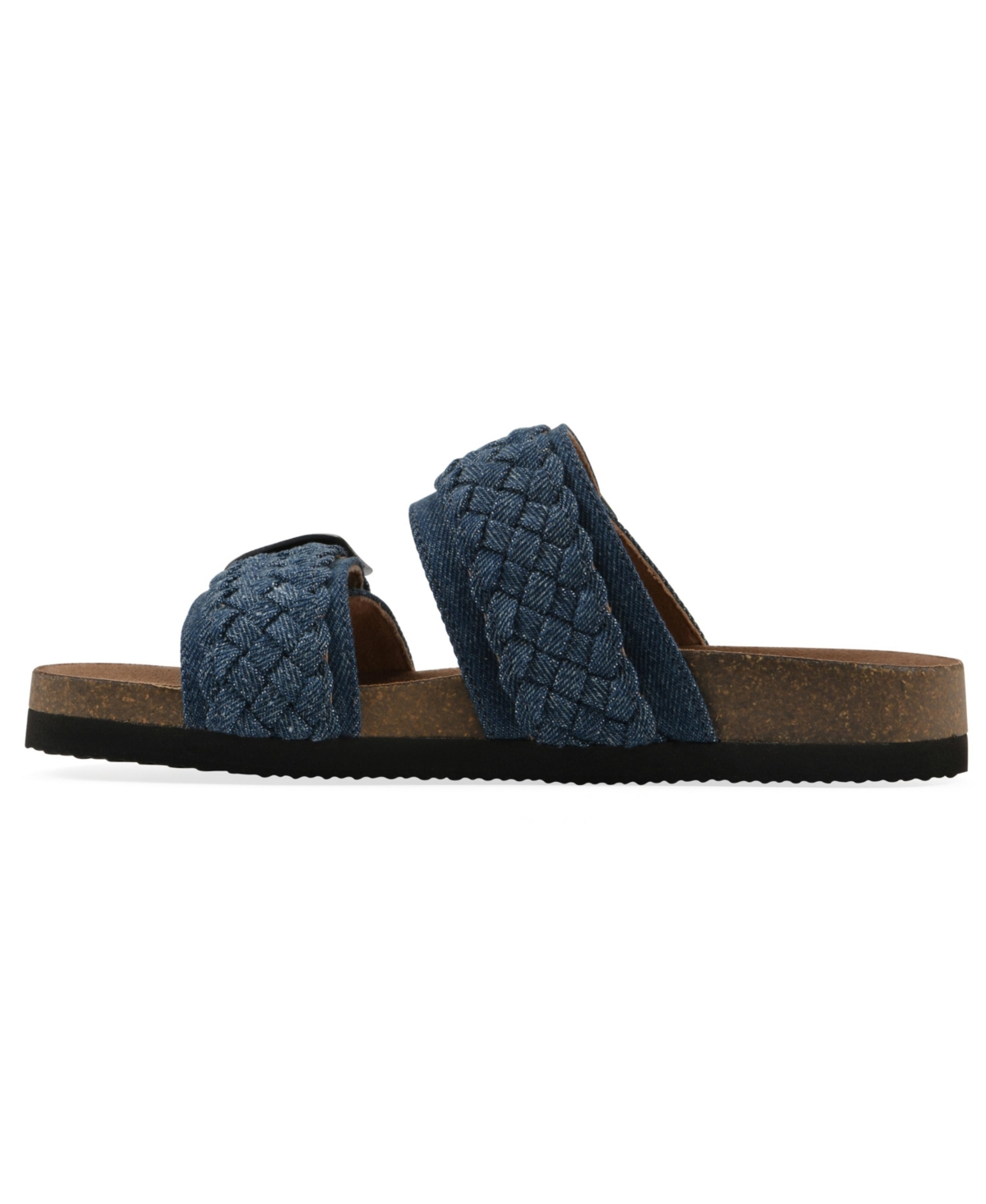 White Mountain Women's Hey Hey Round Toe Flat Sandals In Dark Blue Fabric