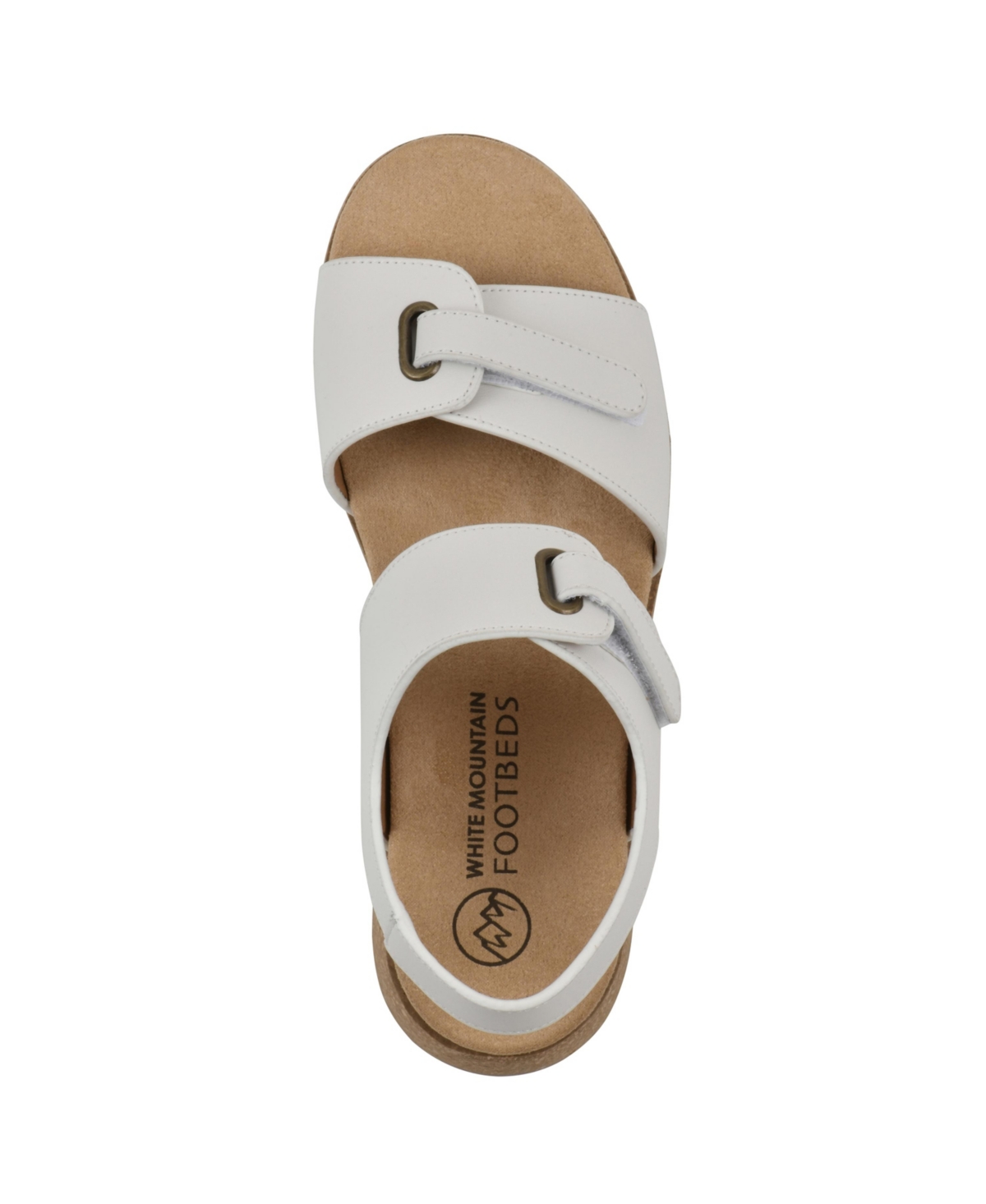 White Mountain Women's Gelato Round Toe Wedge Sandals In White Leather