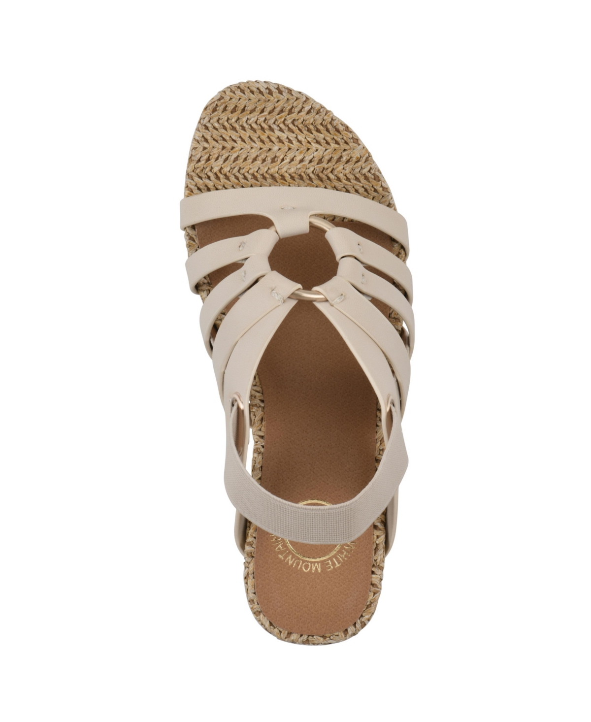 White Mountain Women's Ataps Round Toe Wedge Sandals In Eggshell Smooth