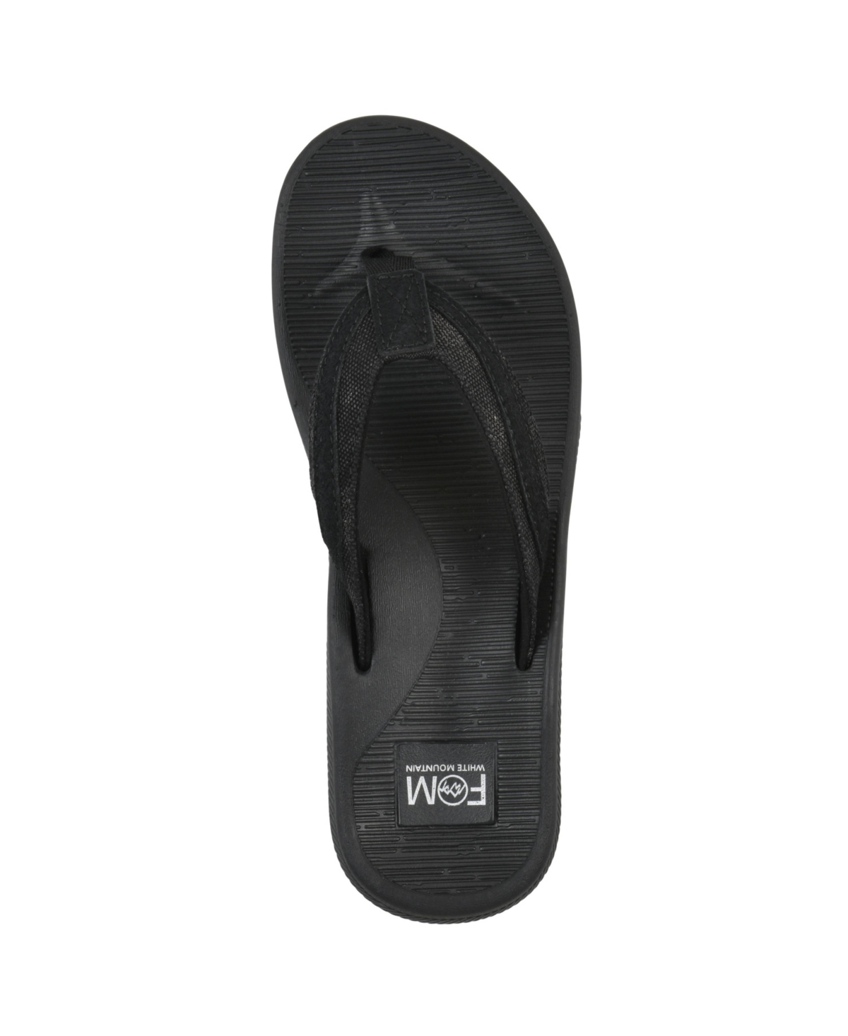 White Mountain Women's Bays Round Toe Flat Sandals In Black Fabric