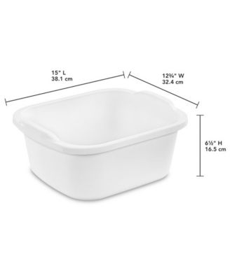 12 Quart Durable Reinforced Plastic Kitchen Dishpan w/ Handles, 8 Pack