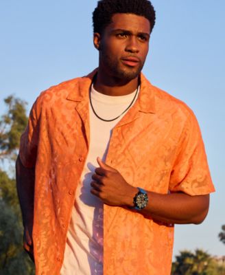 Men's Sport Casual Brycen Blue Silicone Strap Watch 44.8mm