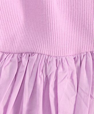 Women's Mixed-Media Short-Sleeve Midi Dress, Exclusively at Macy's