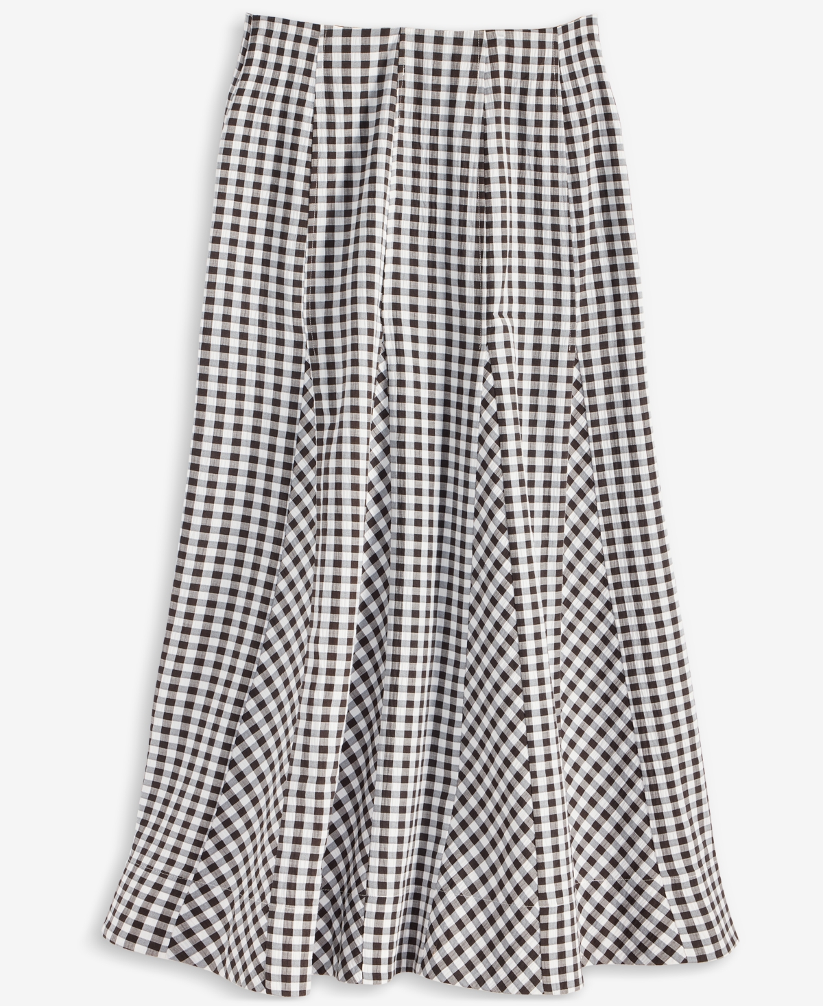 On 34th Trendy Plus Size Gingham Seersucker Midi Skirt, Exclusively At Macy's In Black,white