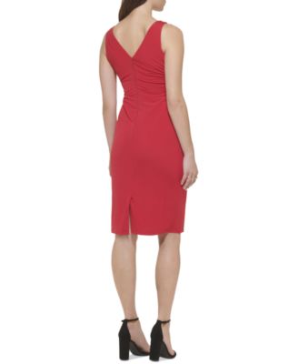 Women's Cowlneck Jersey Knit Sheath Dress