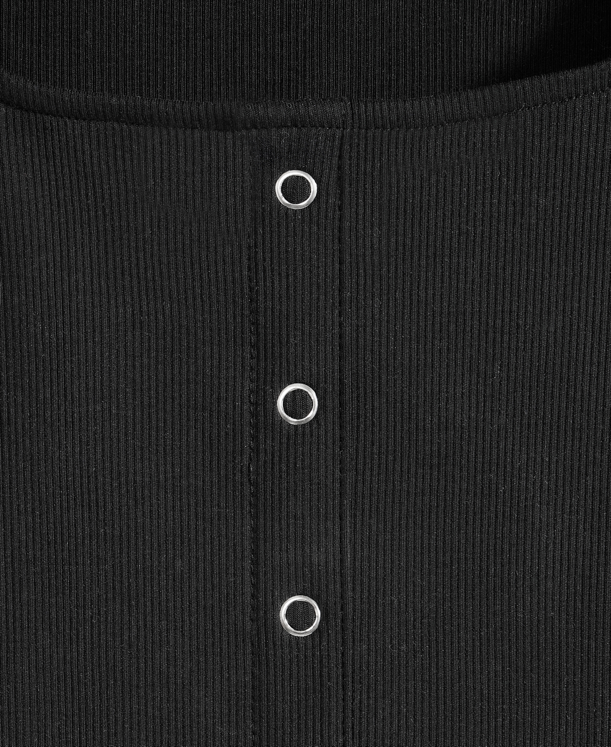 On 34th Women's Snap-front Rib-knit Top, Exclusively At Macy's In Deep Black