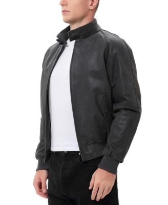 Men's Men WWII Distressed Leather Bomber Jacket