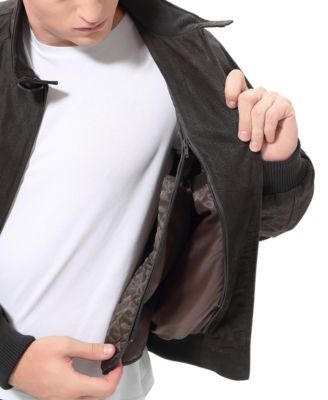 Big & Tall Men WWII Distressed Leather Bomber Jacket