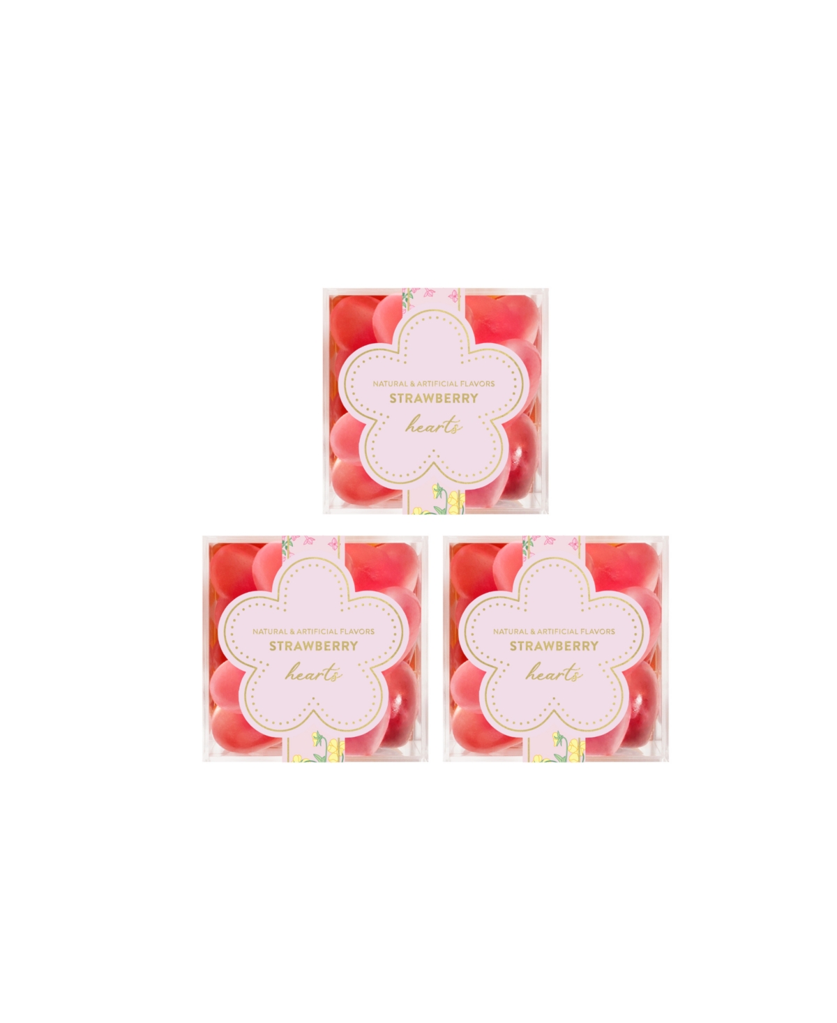 Sugarfina Spring La Vie En Rose Strawberry Champagne Bears Small Candy Cubes, 3 Piece In No Color