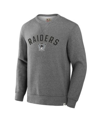Men's Heather Gray Las Vegas Raiders Loop Terry Pullover Sweatshirt