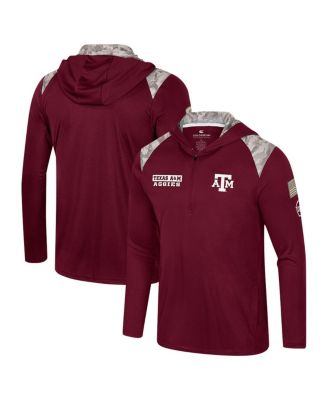 Colosseum - Men's Maroon Texas A M Aggies OHT Military Appreciation Quarter-Zip Hoodie Jacket