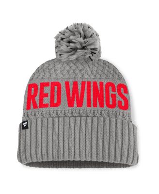 Women's Gray Detroit Red Wings Heritage Tilly Cuffed Knit Hat with Pom