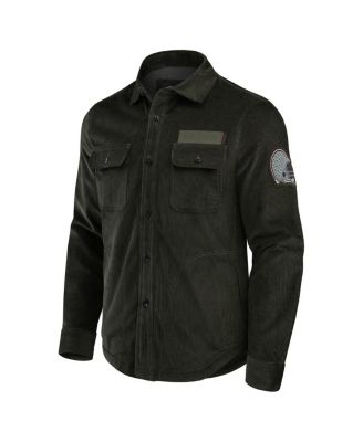 Men's Olive State Buckeyes Corduroy Full-Button Shacket
