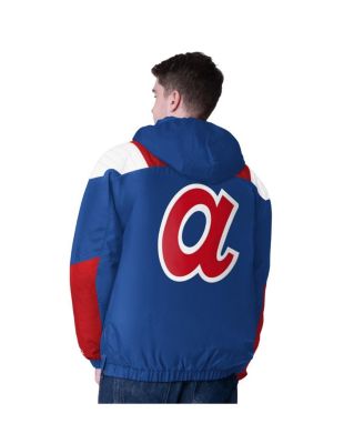 Men's Royal Atlanta Braves Cooperstown Collection Charger Half-Zip Jacket