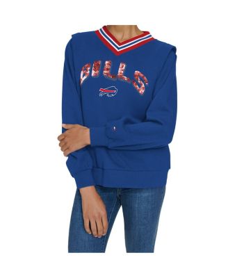 Women's Royal Buffalo Bills Alice V-Neck Pullover Sweatshirt