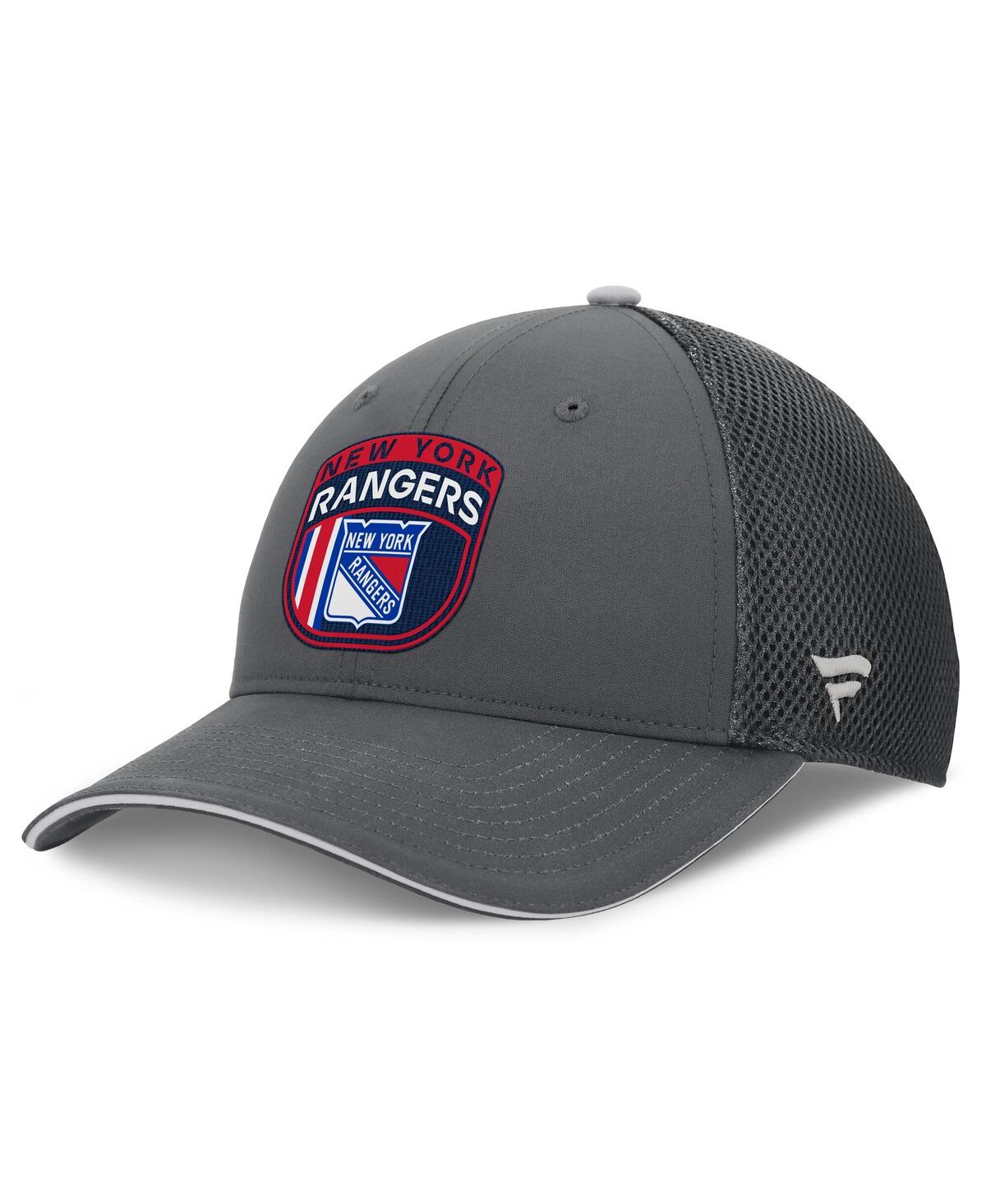 Fanatics Men's Gray New York Rangers Authentic Pro Home Ice Trucker Adjustable Hat In Gray