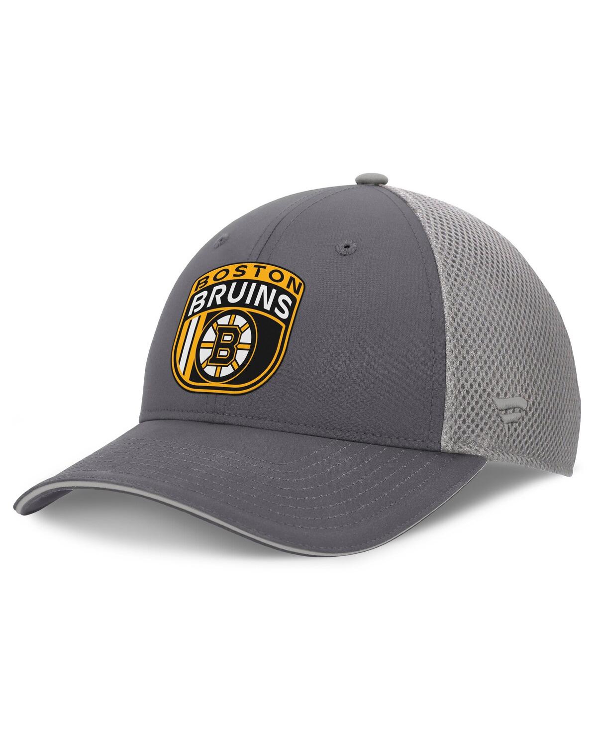 Fanatics Men's Gray Boston Bruins Authentic Pro Home Ice Trucker Adjustable Hat In Gray
