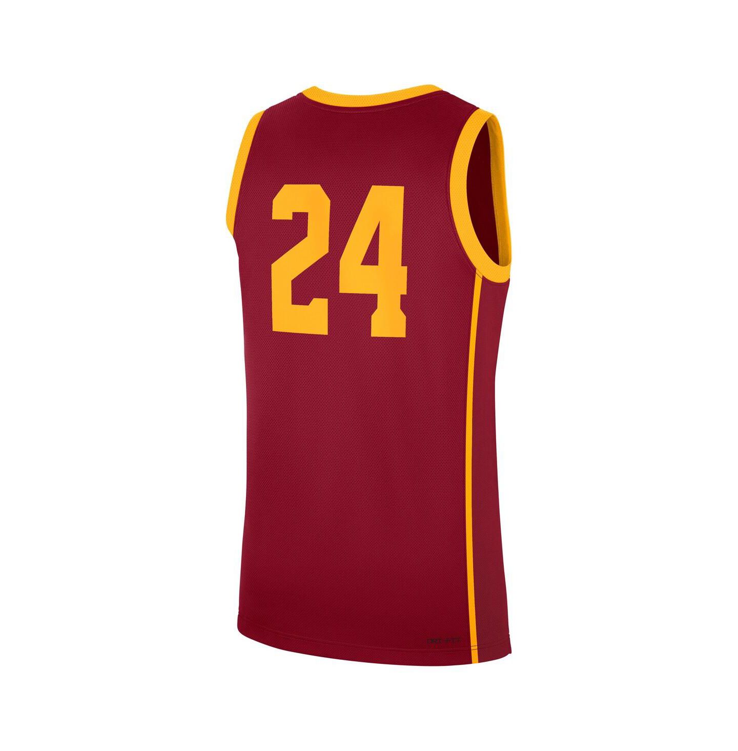 Мужской топ Nike 24 Cardinal USC Trojans Road Replica Jersey — фото 2