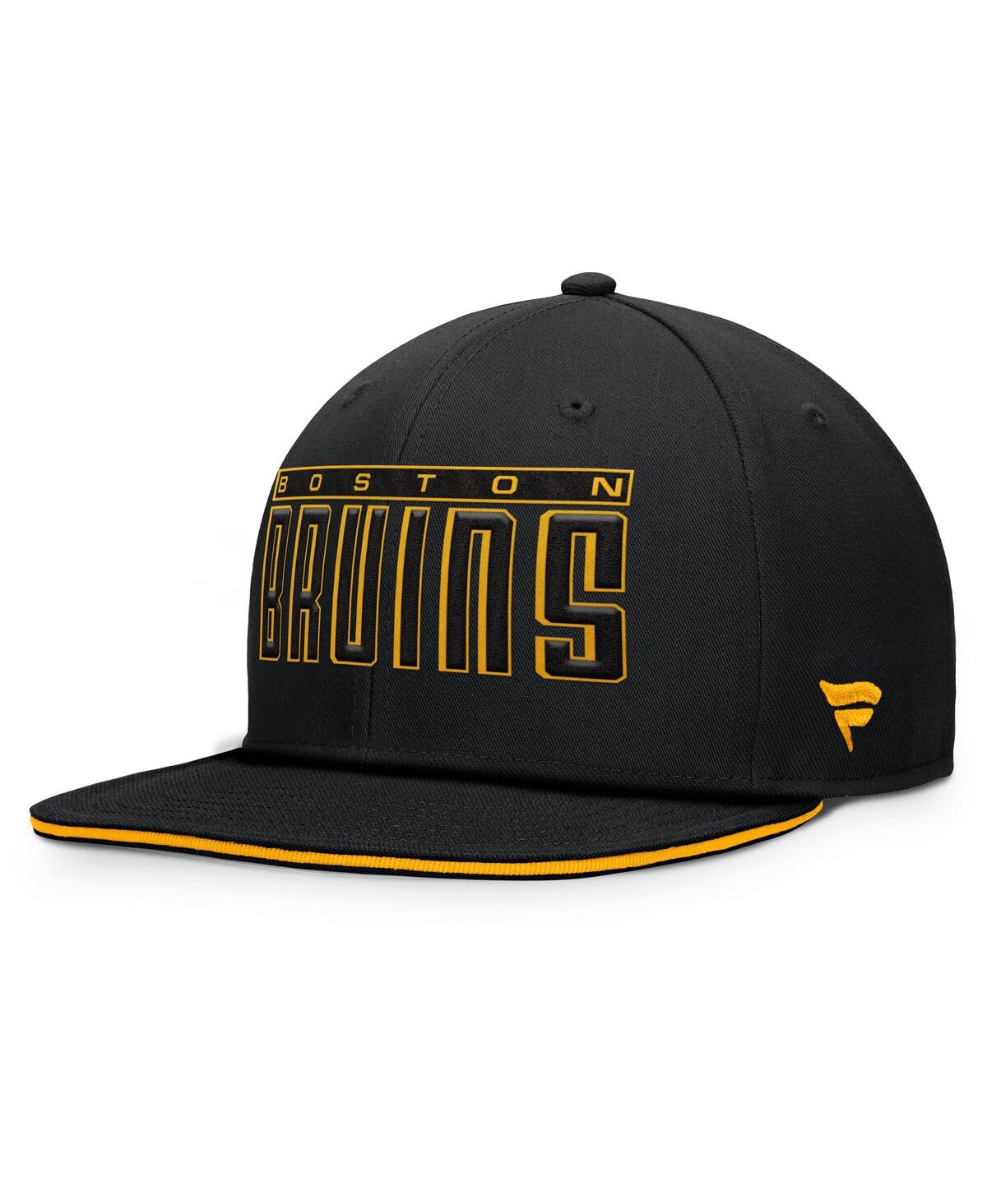 Fanatics Men's Black Boston Bruins Fundamental Gino Stack Snapback Hat In Black
