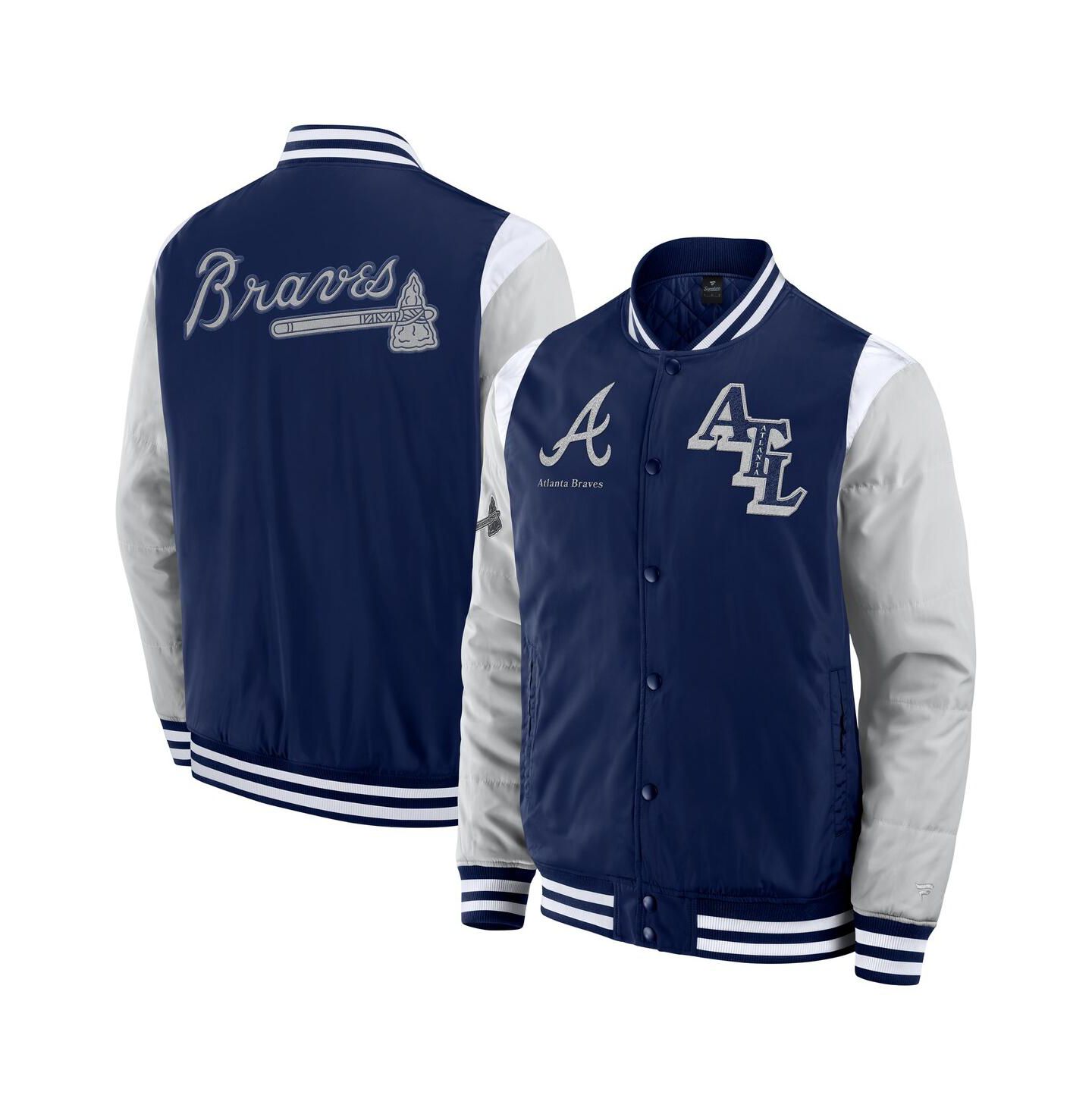 Мужская куртка Fanatics Navy Atlanta Braves Elements Elite Full-Snap — фото 1