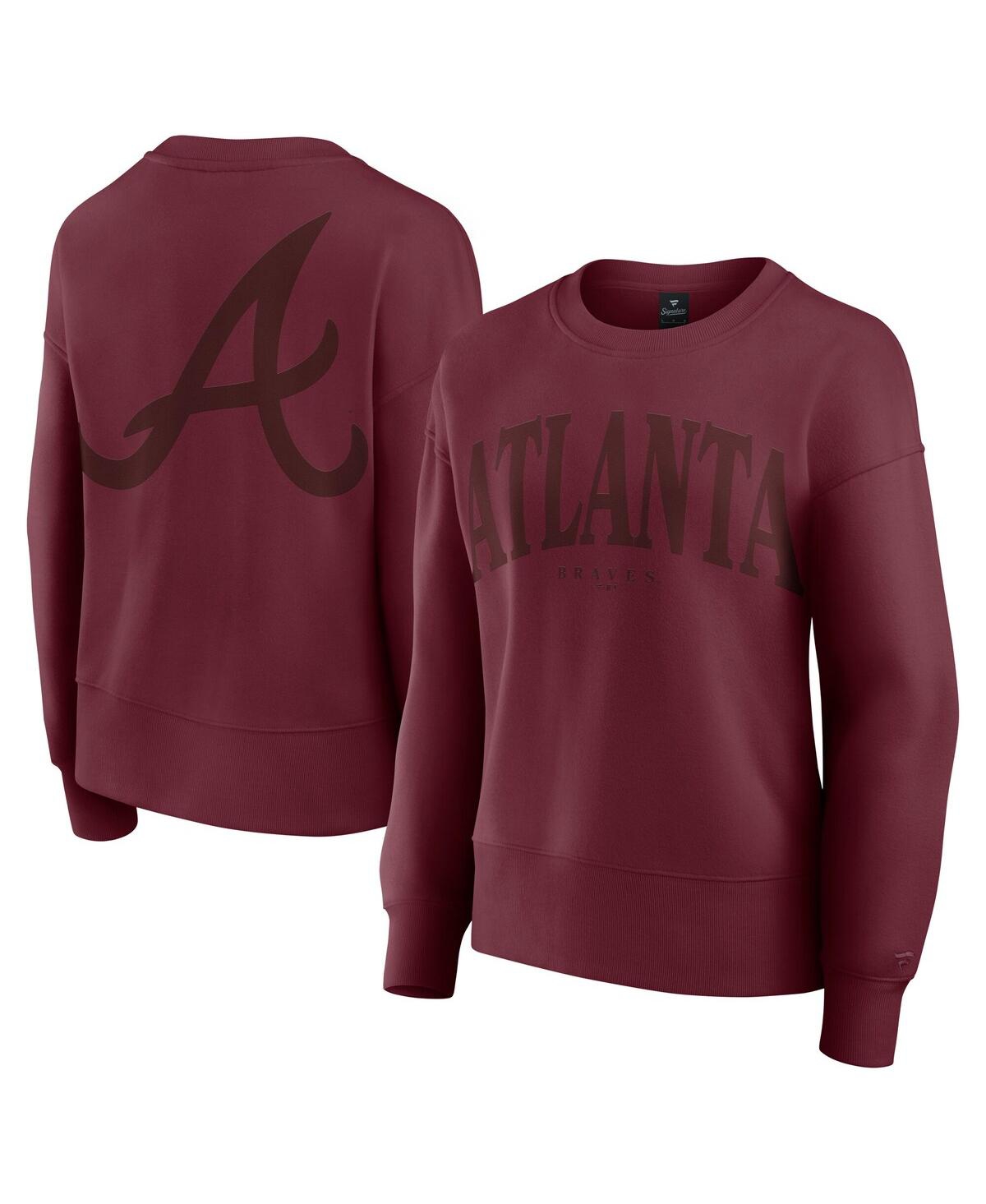 Women's Burgundy Atlanta Braves Elements Flow Pullover Sweatshirt - Burgundy