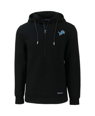 Men's Black Detroit Lions Primary Mark Roam Half-Zip Pullover Hoodie