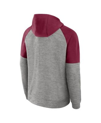 Men's Heather Gray Florida State Seminoles Fitness Raglan&nbsp;Performance Full-Zip Hoodie