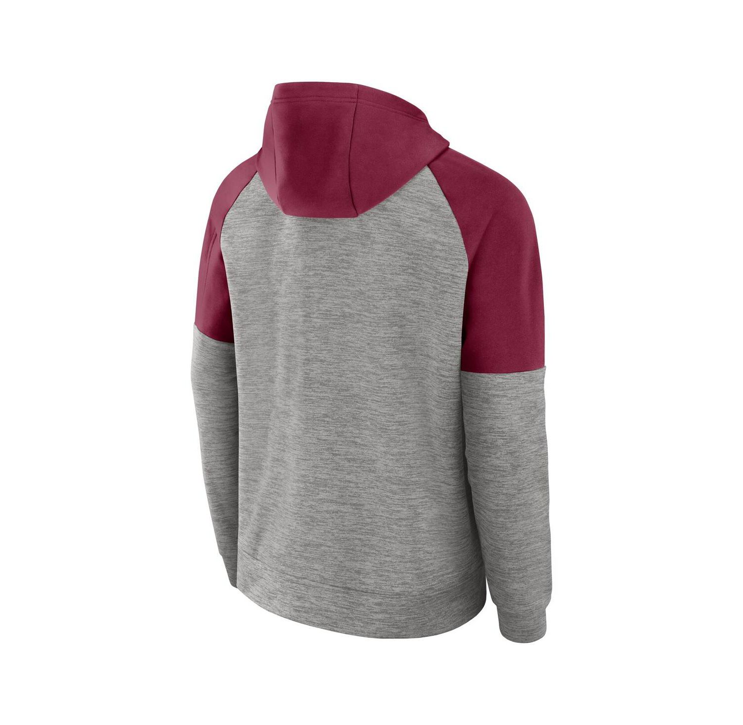 Men's Heather Gray Florida State Seminoles Fitness Raglan Performance Full-Zip Hoodie