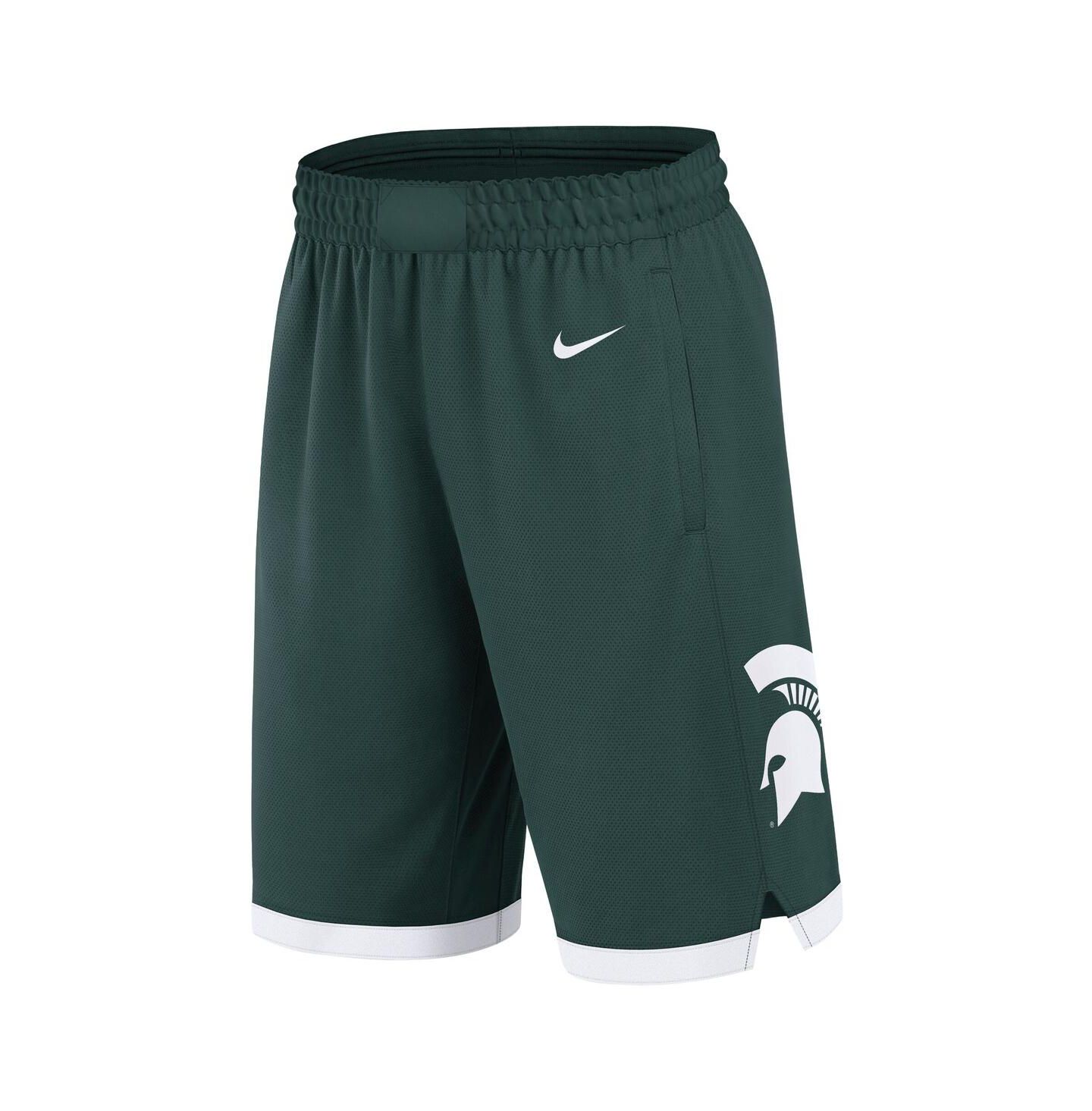 Мужские шорты Nike Green Michigan State Spartans Road Replica Performance Basketball — фото 3