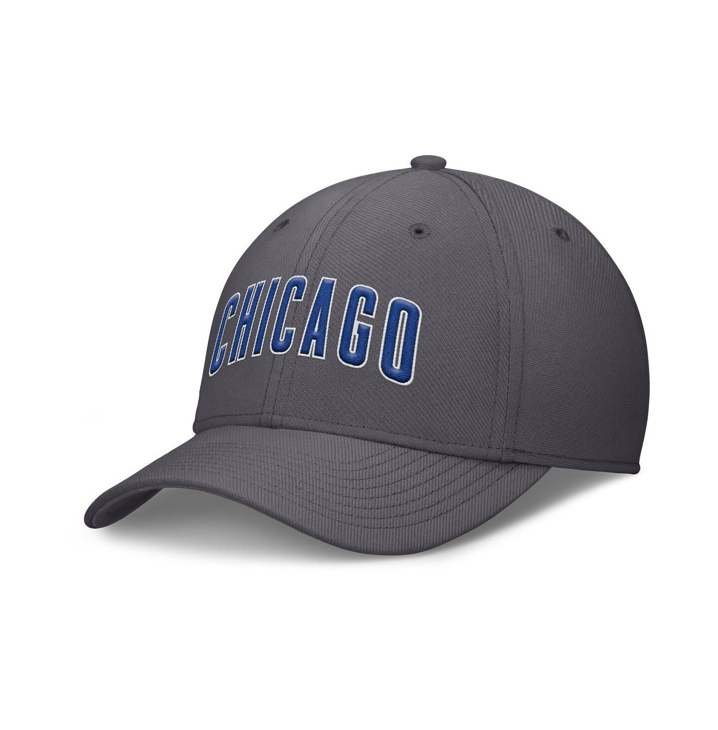 Мужская кепка Nike Gray Chicago Cubs Swoosh Performance Flex Hat — фото 1