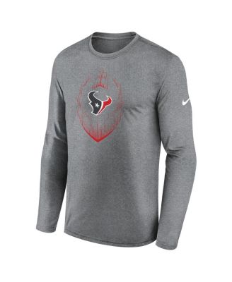 Men's Heather Gray Houston Texans Legend Icon Long Sleeve T-Shirt
