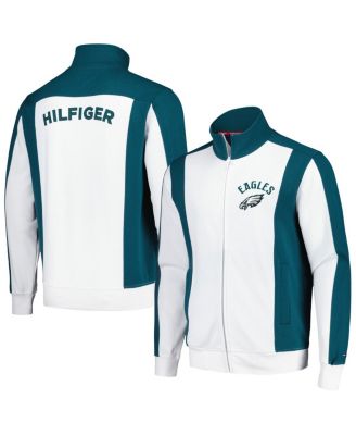 Tommy Hilfiger - Men's White/Midnight Green Philadelphia Eagles Nolan Full-Zip Track Jacket