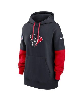 Women's Navy Houston Texans 2024 Sideline Essential Fleece Pullover Hoodie
