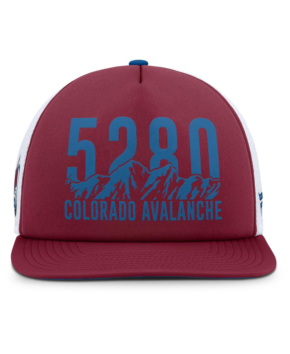 Fanatics Men's Burgundy/blue Colorado Avalanche Authentic Pro Hometown Rink Foam Trucker Snapback Hat In Burgundy,blue