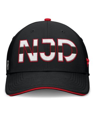 Men's Black/Red New Jersey Devils Authentic Pro Rink Team Code Flex Hat